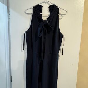 Elegant Navy blue Halter Wide Leg Jumpsuit